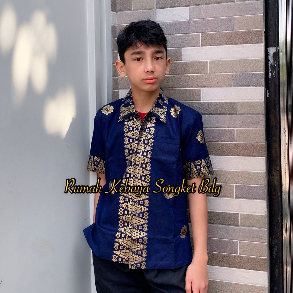 KEMEJA ANAK  MOTIF ASHANTY SONGKET NIA HIJAU HITAM MARUN NAVY ADELIA/COUPLE SONGKET RUMAH KEBAYA BANDUNG RUMAH SONGKET BANDUNG