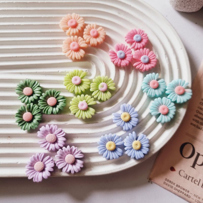 Clay Resin Karakter Daisy / Clay Daisy mix / Resin Clay Bunga Doff / Clay Resin Cartoon Animasi / Re