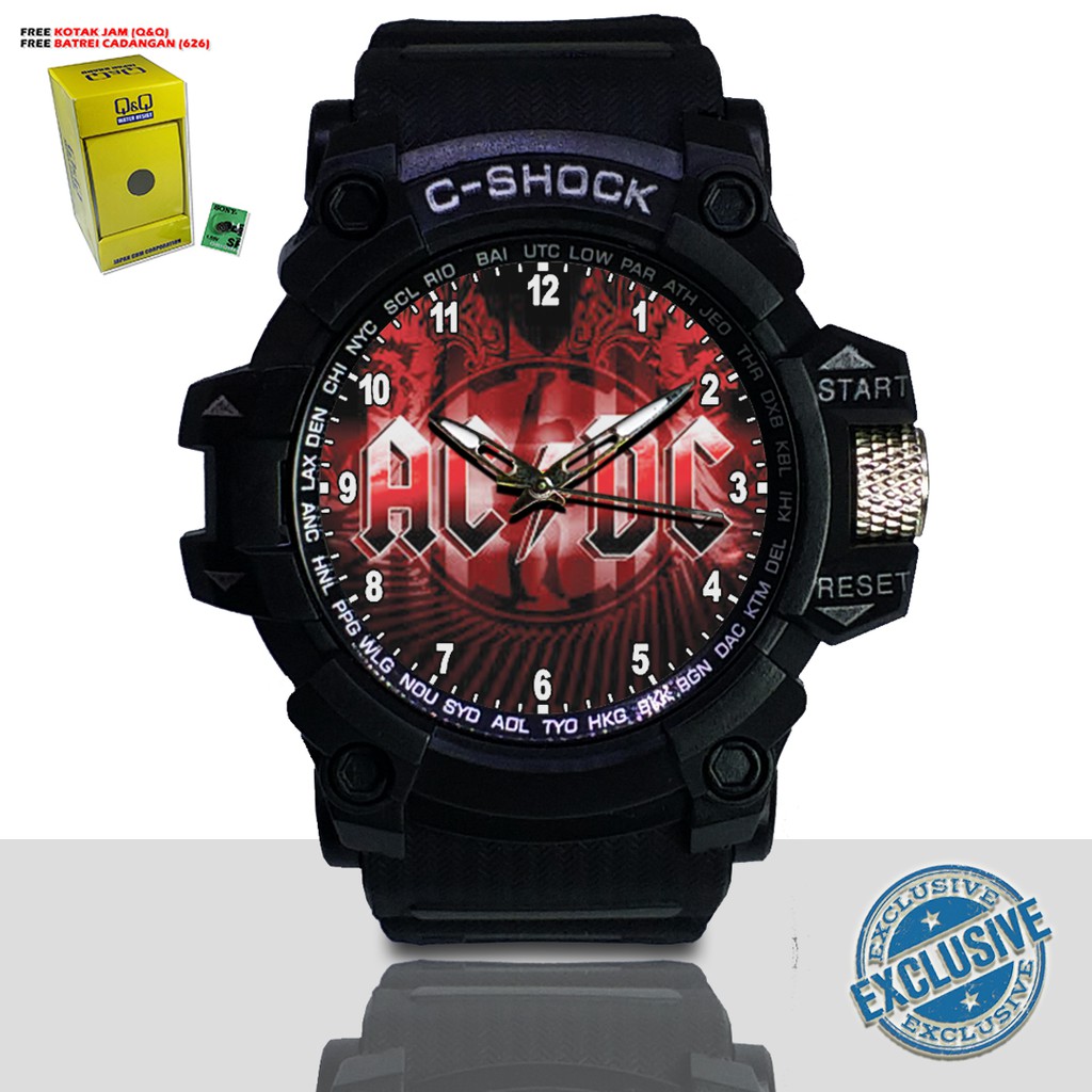 (EXCLUSIVE ) JAM TANGAN ACDC WATER RESIST FREE BOX DAN BATREI - NO.13