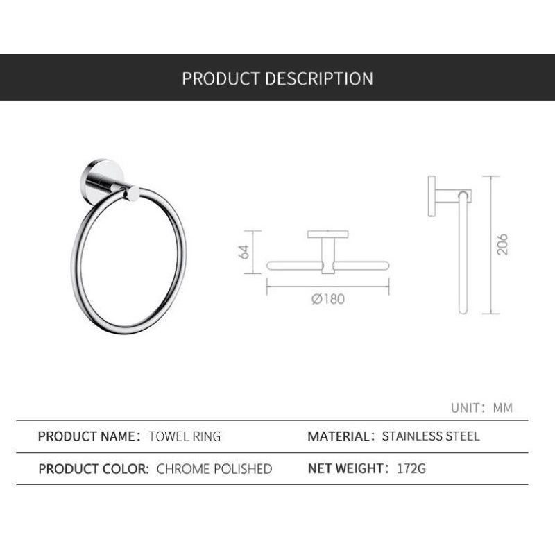 Towl Ring stainless sus 304 Gantungan handuk wastafel  Lap