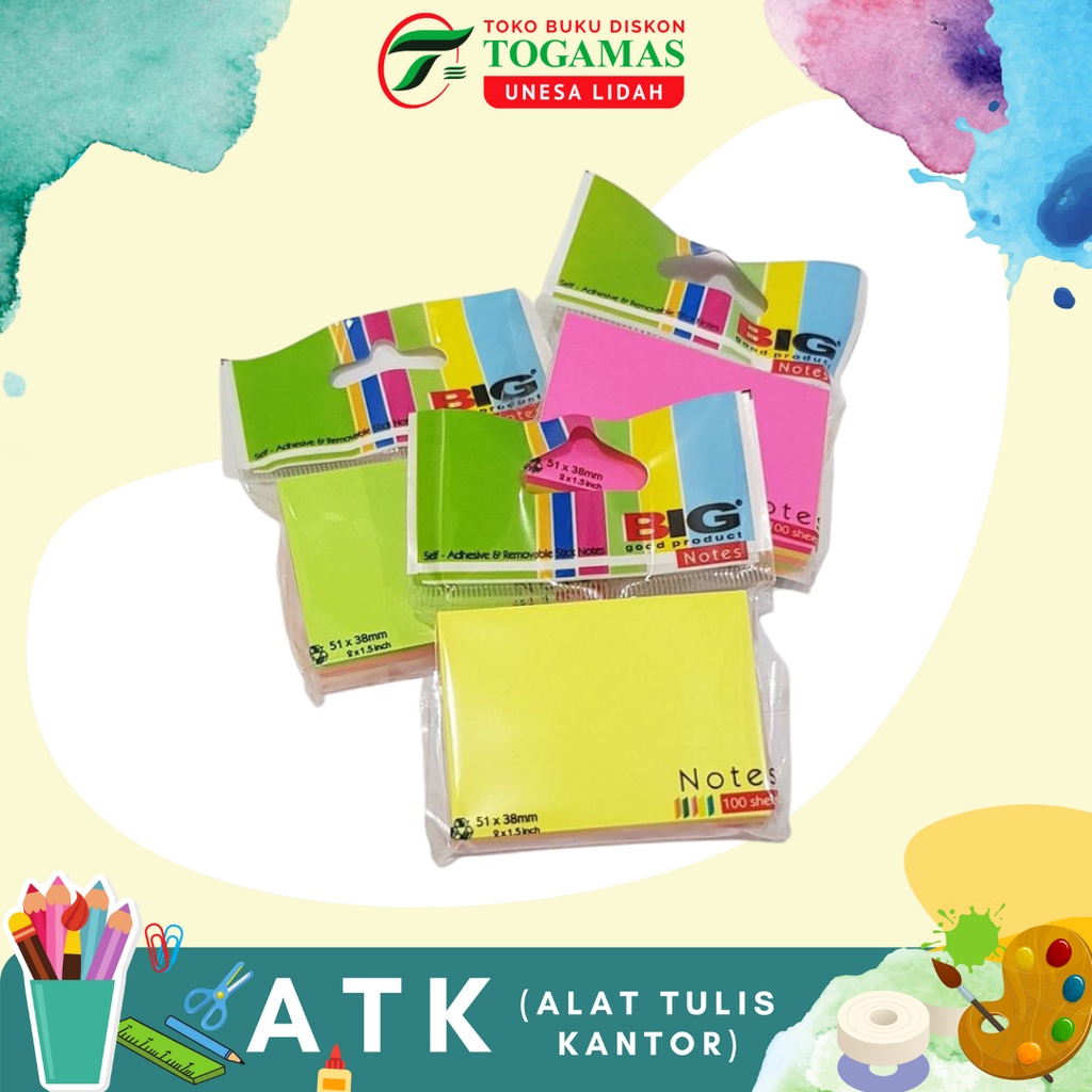 

STICKY NOTE 51X38MM 2X1.5" 5 WARNA TUMPUK BIG / READY STOCK