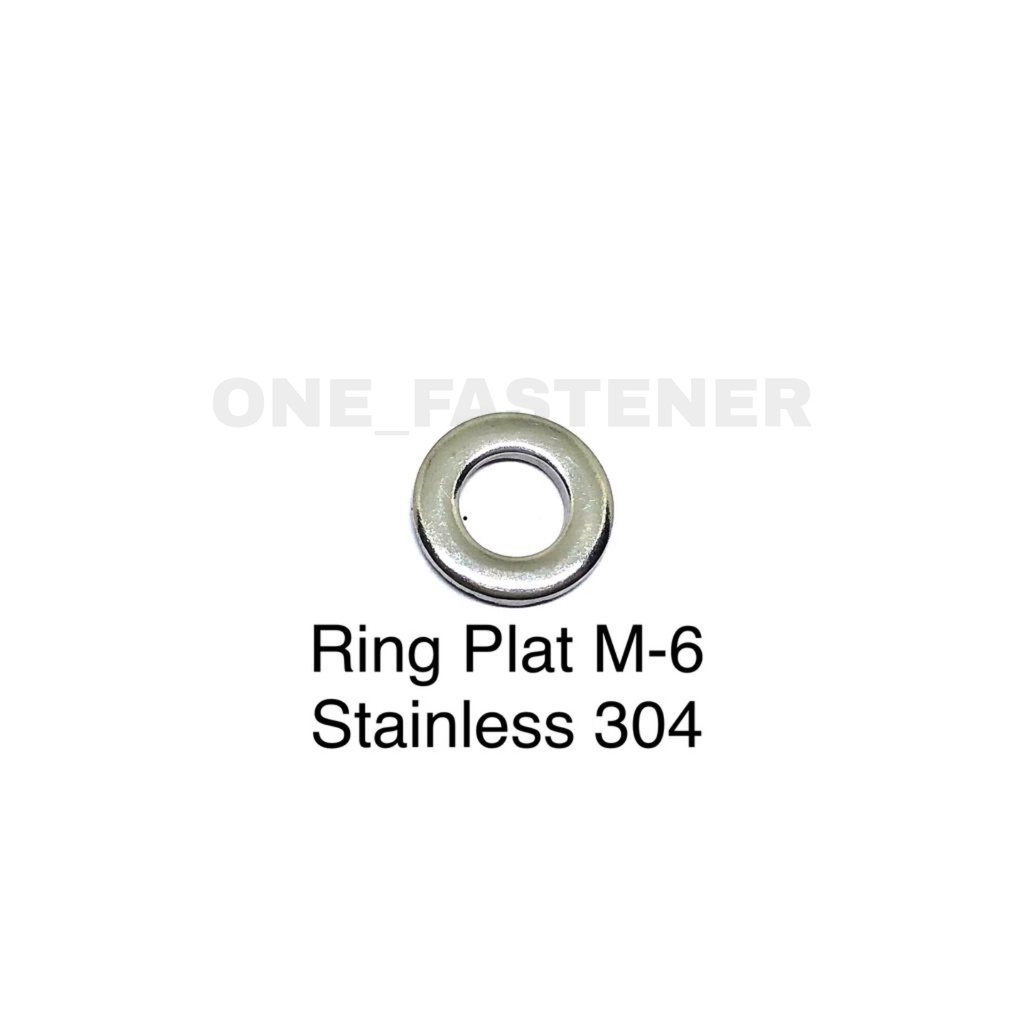 100 pcs Ring Plat M6 Stainless Steel 304 6mm 6mili Anti Karat food grade baut 10