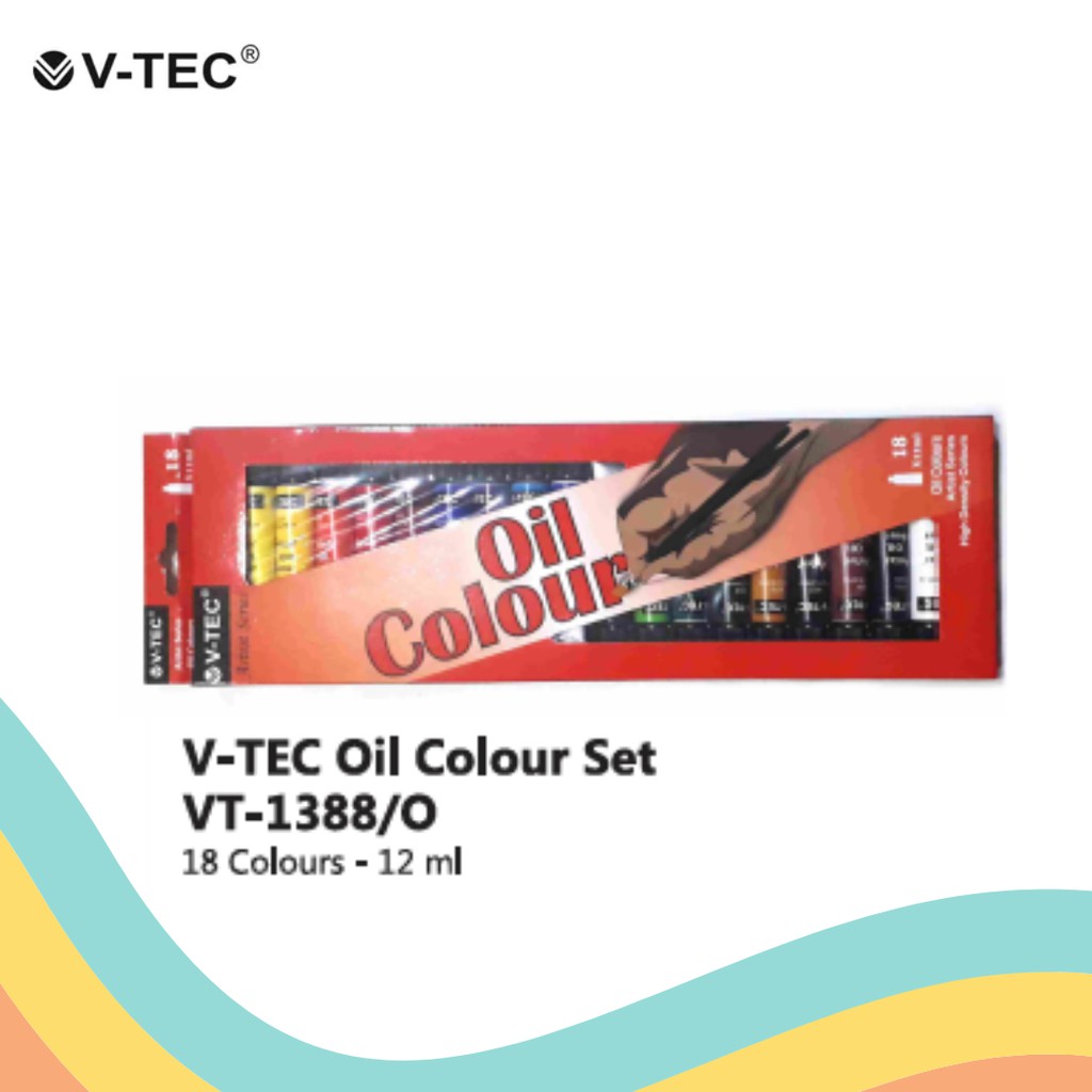 

OBRAL…!!! CAT MINYAK 18 WARNA V-TEC VT 1388/O (1 SET)