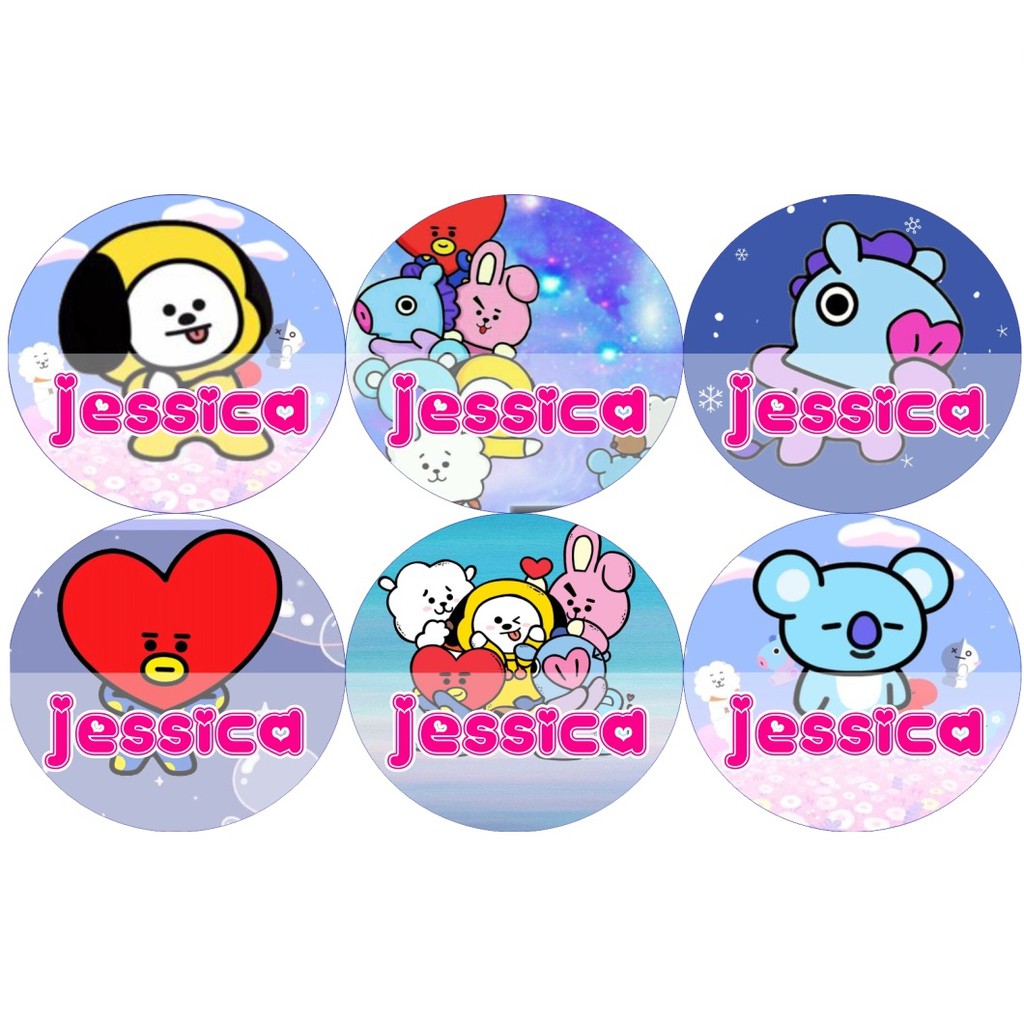 

STIKER NAMA CIRCLE BT21