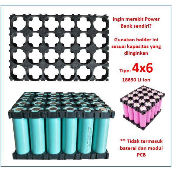 Holder Case 18650 Rakit Power Bank DIY 4x6