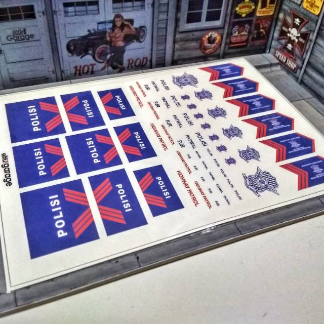 Decal DIECAST SKALA 64 HOTWHEELS Hot Wheel Motif PJR Polisi