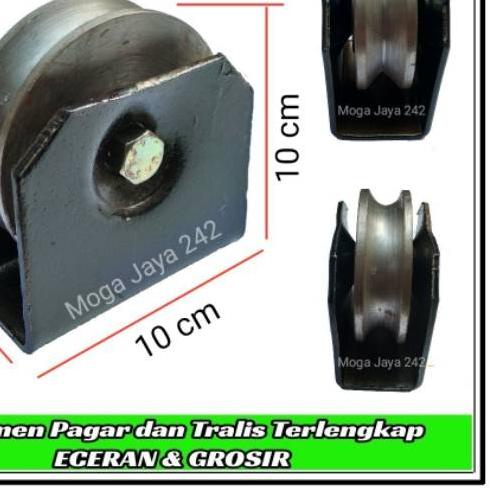 ✮ Roda pintu gerbang roda pagar super black besi as ukuran 10cm roda bubut istimewa ❋