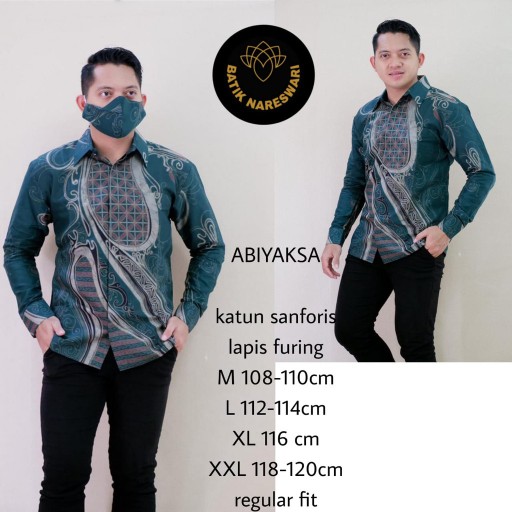 Kemeja Batik Pria Lengan Panjang Kemeja Batik Motif Batik Solo Seragam Batik Bahan Katun (1kg=4pcs)