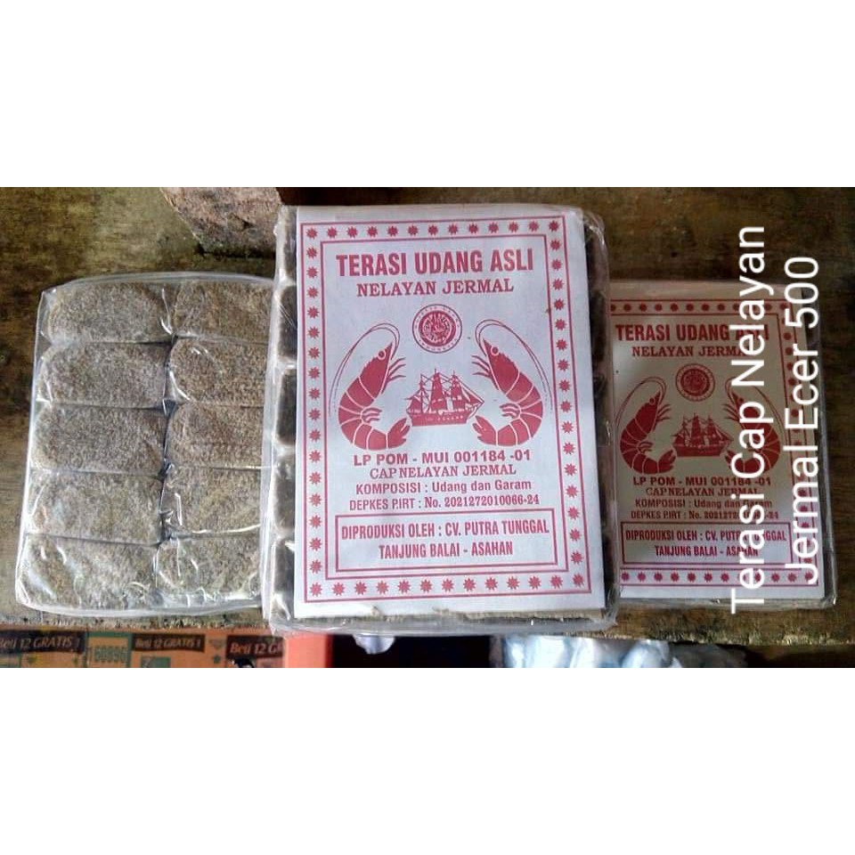 

Terasi Udang Asli Petak ( @ Ecer 500 / Pcs ) Cap Nelayan Jermal