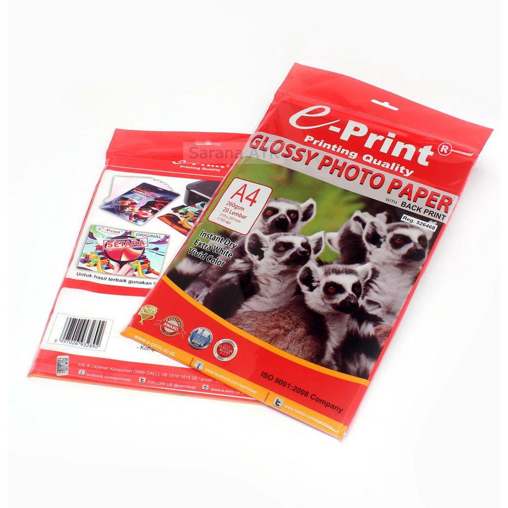 

EPRINT Glossy Photo Paper Glossy A4 260gsm [KOALA] - [PER PACK]