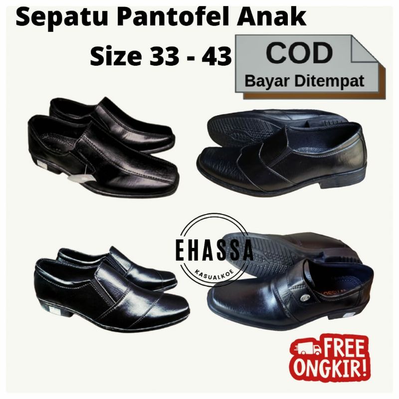 Sepatu Pantofel Anak Laki Laki Sepatu Pantofel Hitam Cowok Sepatu Sekolah Anak Pria Sepatu Anak Form