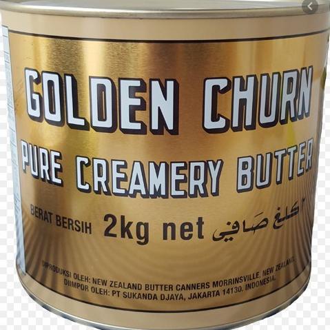 

Golden Churn Butter 2KG Creamery Butter Mentega NEW ZEALAND Cap Tong