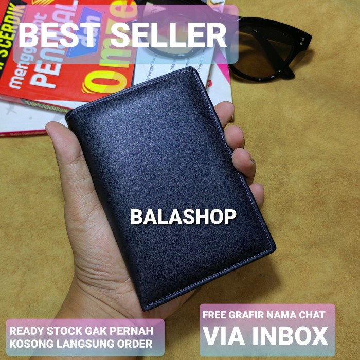 [MURAH] [COD] dompet kulit pria 3/4 hitam polos /dompet kulit garut asli /fossil - Hitam