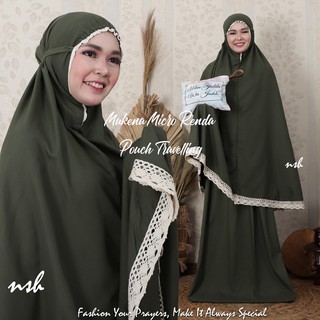 MUKENA DEWASA KATUN MICRO RENDA RAJUT  DENGAN POUCH 