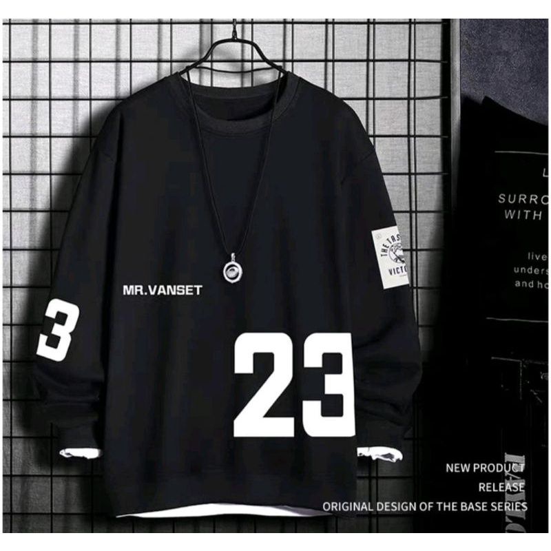 sweater crewneck pria wanita MR.VANSET termurah/sweater basic terbaru bahan fleece tebal