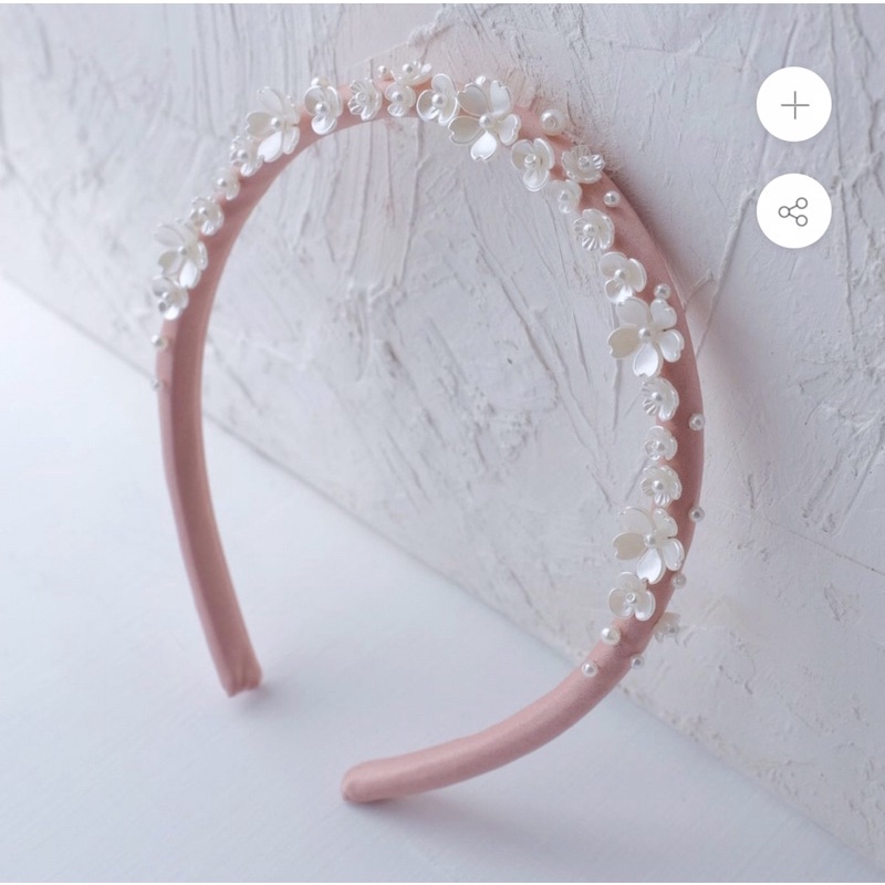 Handmade Pita x Mmehuillet -    Snow Fleur - Skinny bando (BLUSH)