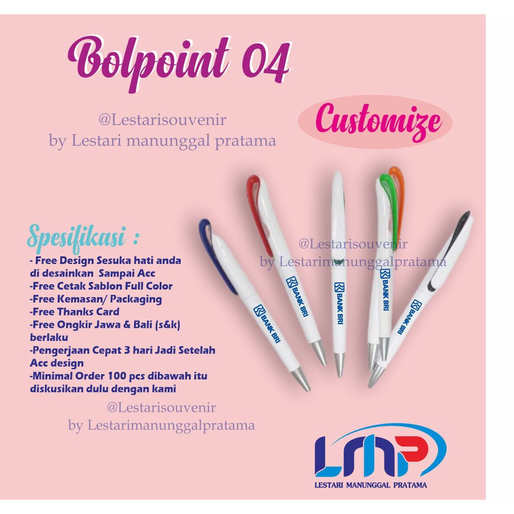 

Bolpoint Customize 04 / souvenir merchandise bolpoint cetak nama / souvenir pernikahan bolpoint cetak logo