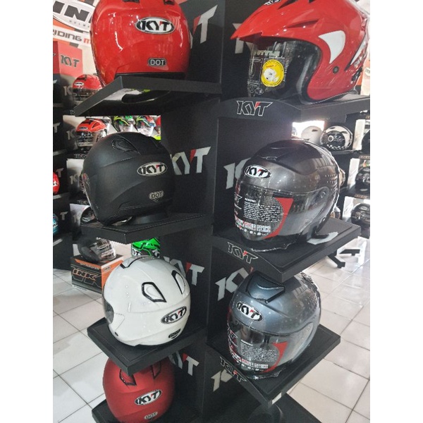 KYT Kyoto Hitam doff/Putih/Merah/Abu/Helm Kyoto Solid