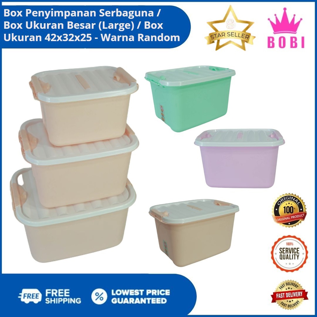 Container Box Penyimpanan Serbaguna / Box Ukuran Besar (Large) / Box Ukuran 40x30x24cm - Kode 903