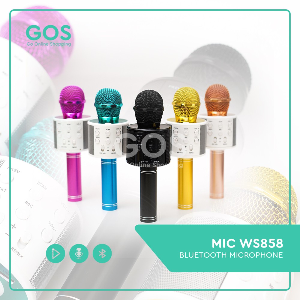 Mic Karaoke Mikrofon Wireless Bluetooth WSTER WS 858 WS-858 Mic Smule