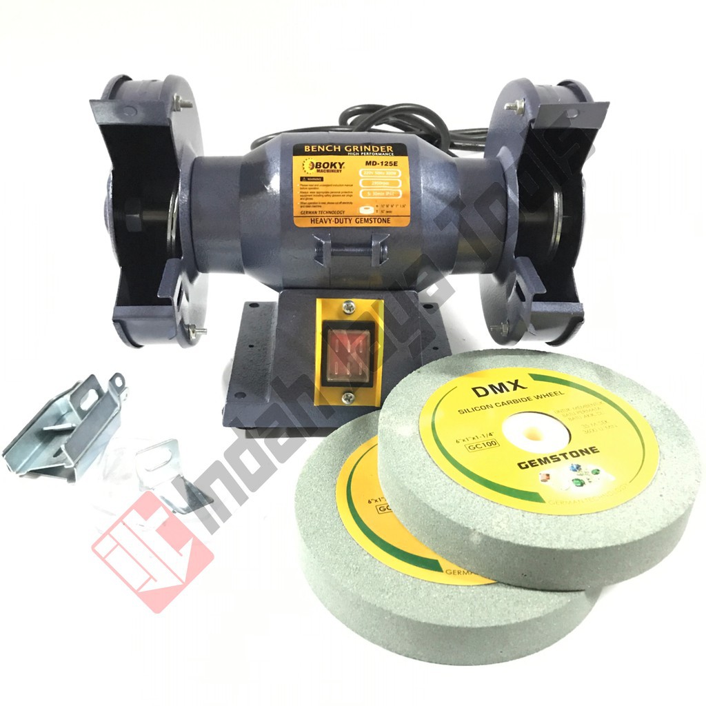 Paket Gratis Batu Boky Mesin Gerinda Duduk 6 Inch Bench Grinder 6 Inch Gurinda Duduk Shopee Indonesia