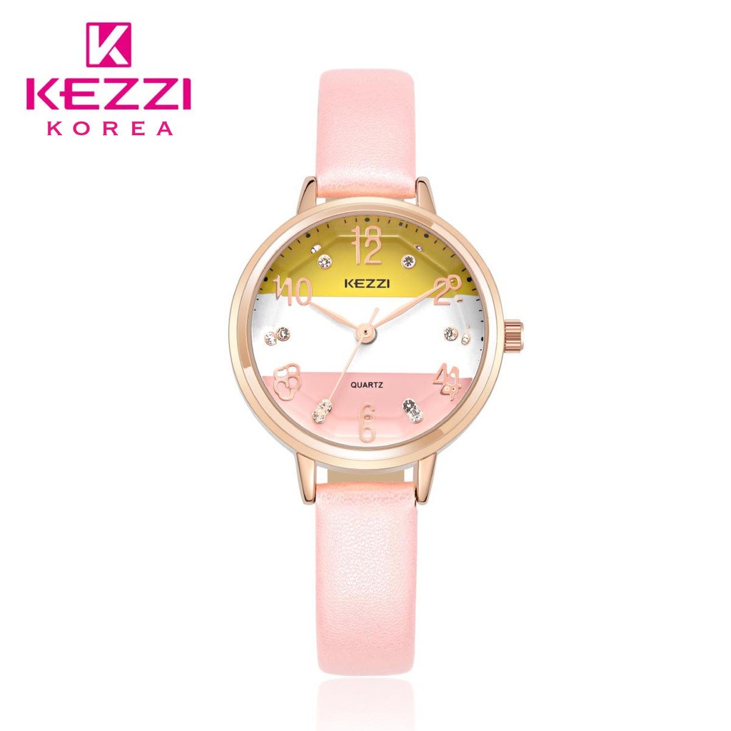 Kezzi Korea 1707 - Jam Tangan Fashion Wanita - Pink - Model Analog