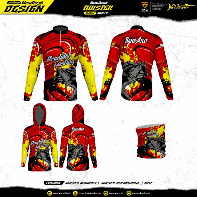 Jersey Mancing Keren , Bahan Dryfit , Bisa tambah Nama dan Nomor , Produksi PT Regar Sport Indonesia
