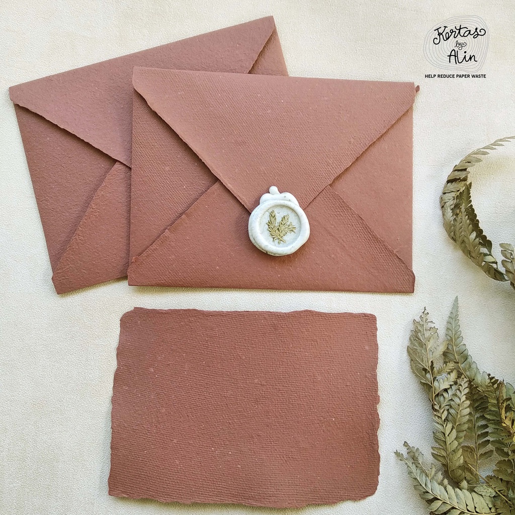 

Amplop Handmade C6 Terracotta – Vintage & Unik, Kertas Daur Ulang