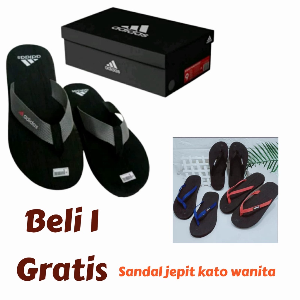 BELI 1 GRATIS 1 SANDAL CEWE /SANDAL COWOK WEBING MOTIF ADS