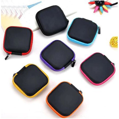 JG - POUCH HEADSET - Travel Pouch HANDSFREE -  Dompet Persegi Case Organizer Tempat Headset Koin