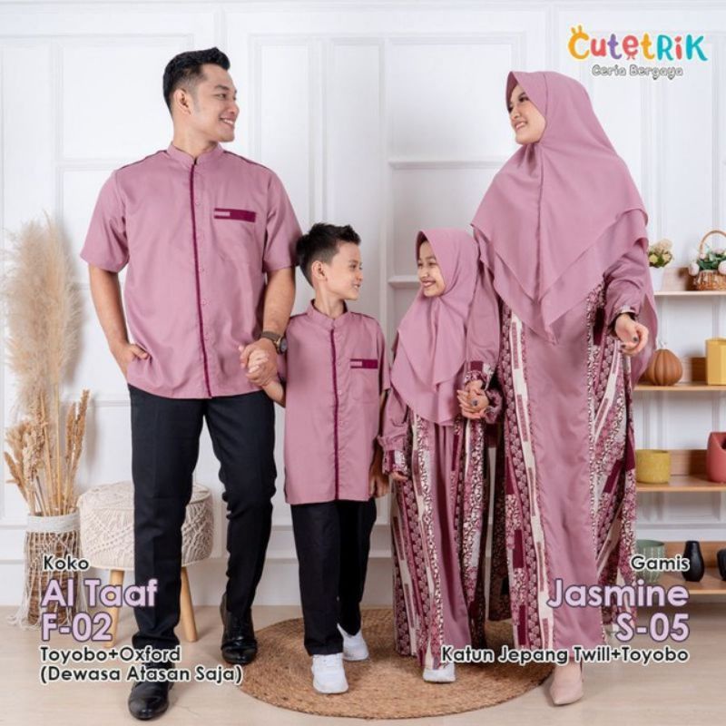 Cutetrik Sarimbit Keluarga Cutetrik Gamis Anak Perempuan Gamis Dewasa Premium Koko Pria Dewasa Lenga