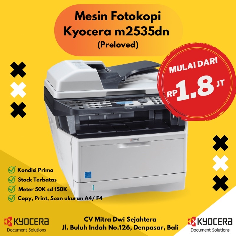 (Successor KYOCERA M2040dn) KYOCERA M2535dn Fotokopi Printer Scan Fax