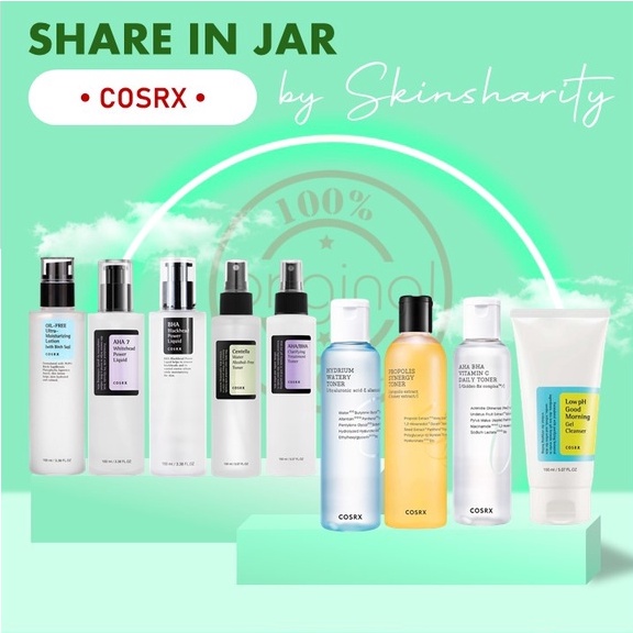 [SHARE IN JAR] COSRX AHA/BHA AHA 7 WHITEHEAD BHA BLACKHEAD CENTELLA ALCOHOL-FREE REFRESH VITAMINC C PROPOLIS OIL-FREE BIRCH SAP HYDRIUM LOW PH