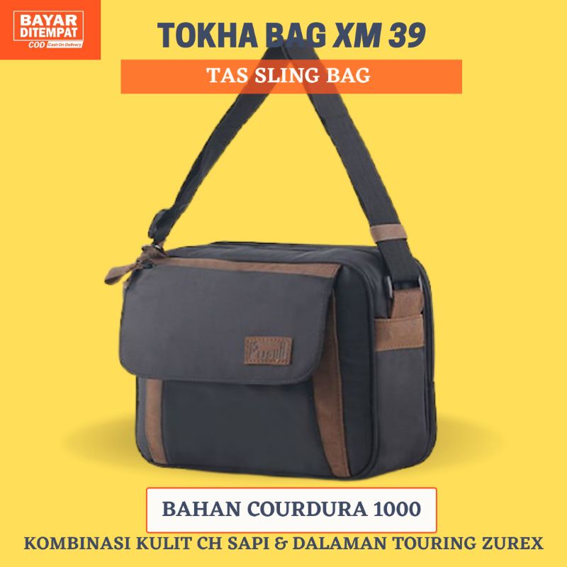 tas selempang selempanh slempang bahu pria sling bag slingbag murah original trendy Kombinasi kulit 