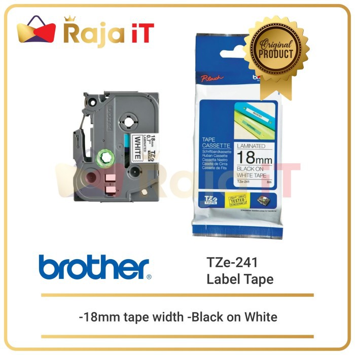 

BROTHER Label Tape TZE 241 18mm Black On White