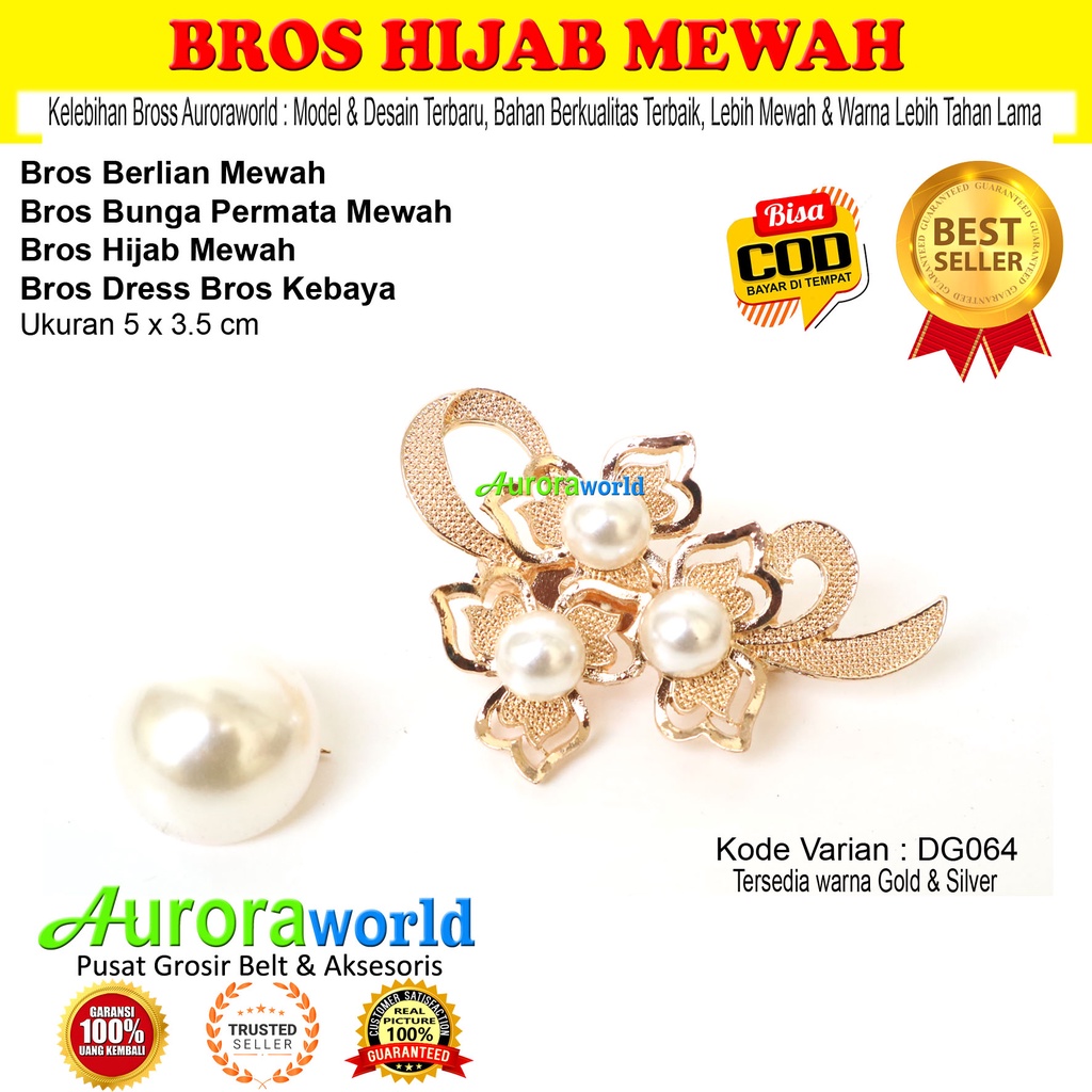 Auroraworld Bros Mutiara Bros Hijab Jilbab Mewah Kualitas Super bisa COD