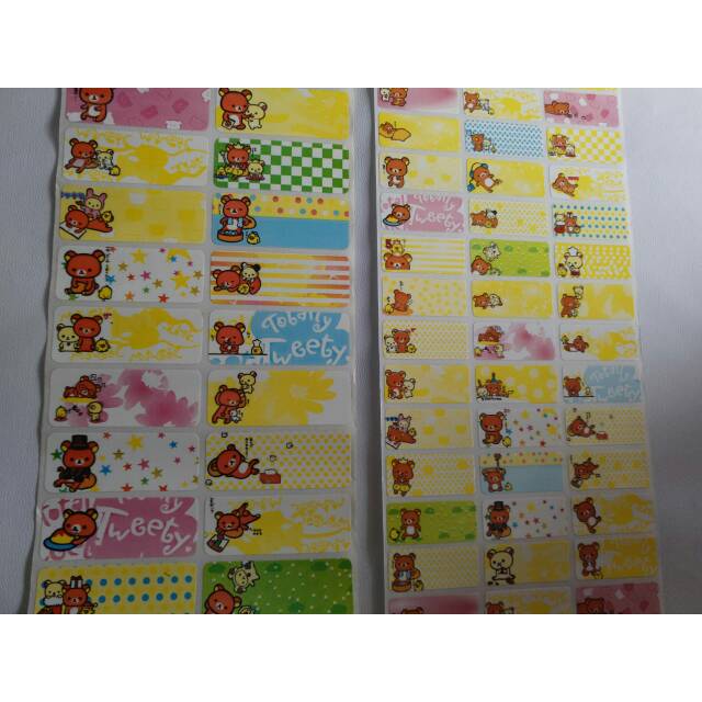 

RILAKUMA Stiker label nama waterproof anti air murah