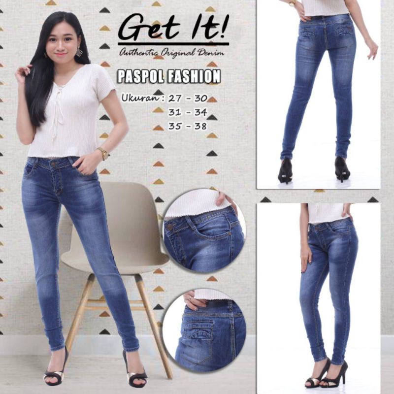 celana jeans skinny premium_celana pensil wanita saku bobok