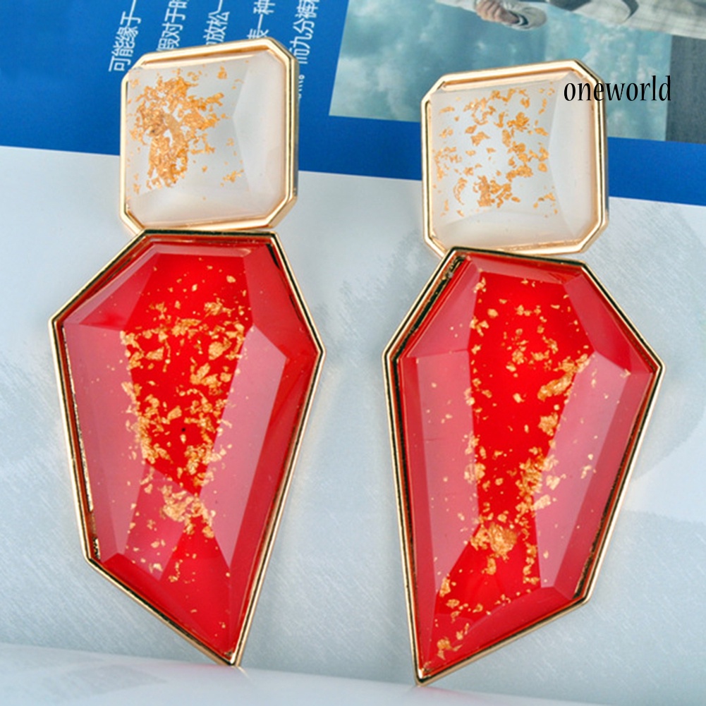 OW@ Fashion Party Women Irregular Geometric Acrylic Statement Drop Earrings Jewelry