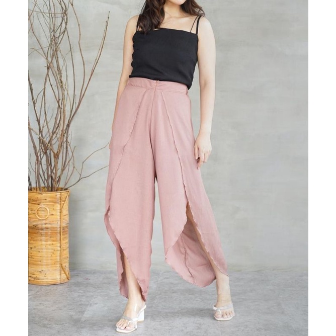 celana wanita  Celana Wanita Korean Style (H6L3) KULOT LINEN HIGHWAIST PREMIUM Celana Wanita Terbaru