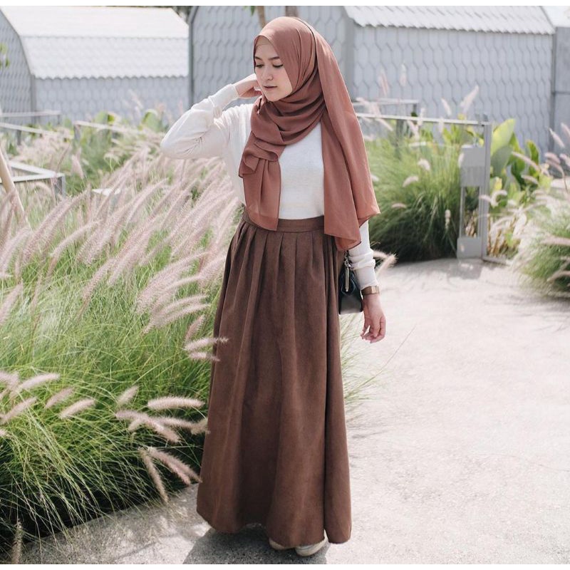 ALEEYA Rok Suede Rempel Panjang/ Aurelia Maxi Skirt Suede (2117)