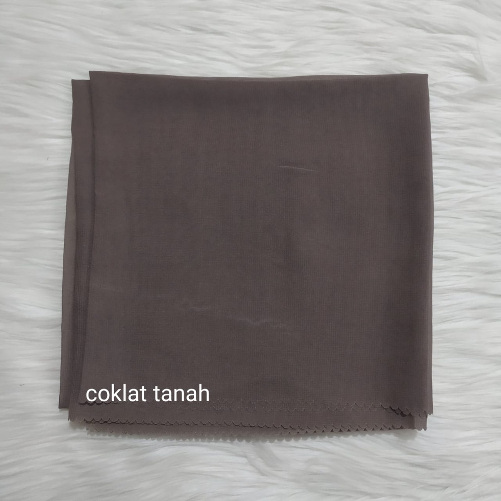 Bella Square Jumbo Syari 130x130 Lasercut / bella syar'i/ segiempat jumbo/ Jilbab LC-Coklat tanah