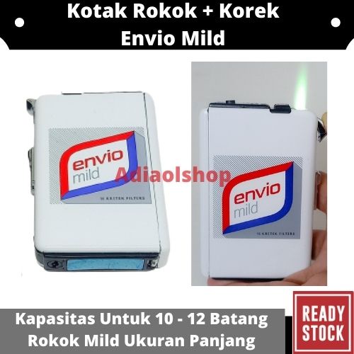 KOTAK ROKOK PLUS KOREK API BRAND ROKOK ENVIO MILD