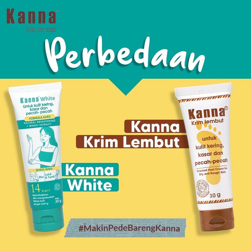 Kanna Krim Kaki | Kanna White | Kanna Krim Lembut 15gr/30gr (Krim Kulit Kering Kasar Pecah2)