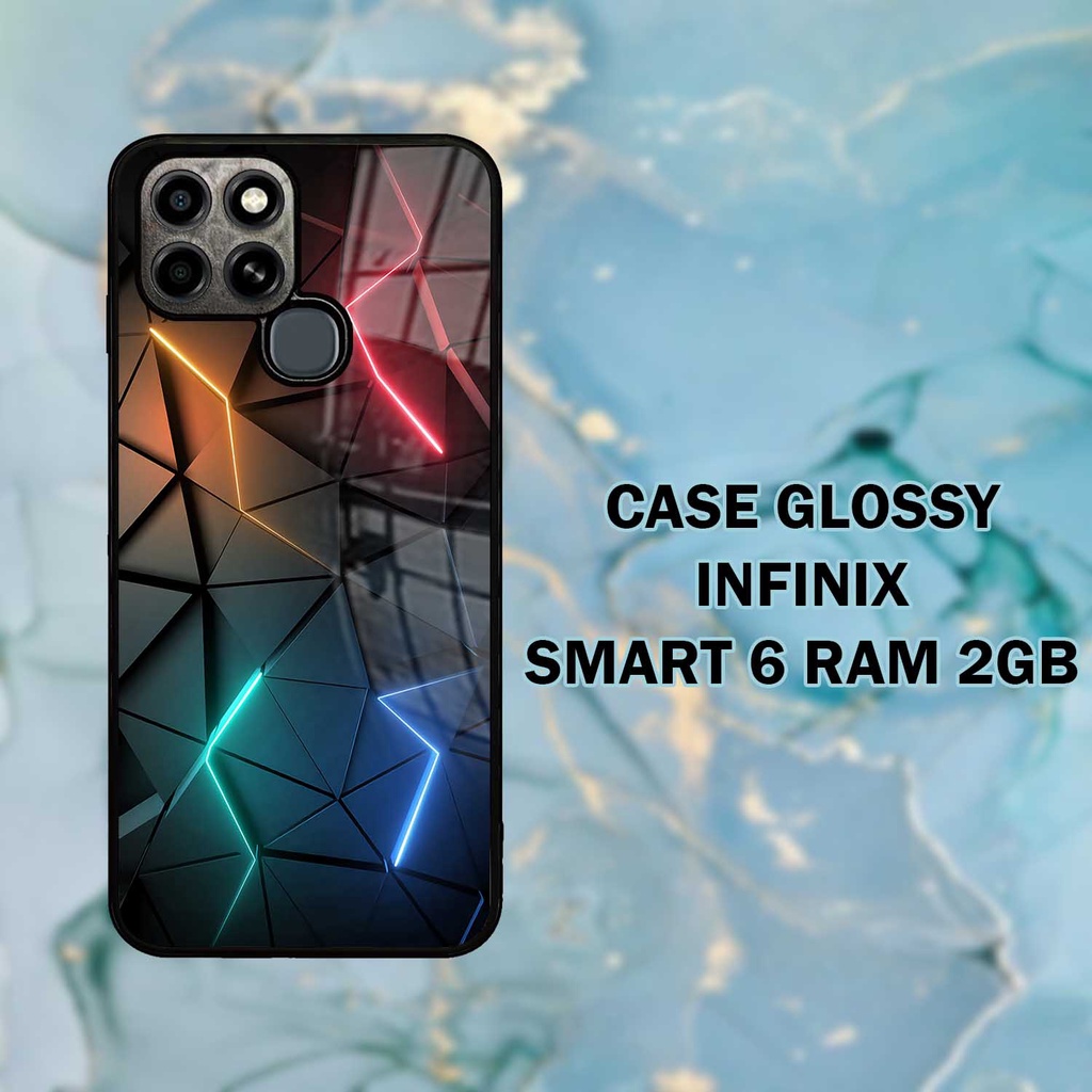 Case Kilau Infinix Smart 6 (Ram 2gb) | Smart6 | Casing Glossy | Pelindung Hp | Motif Abstract