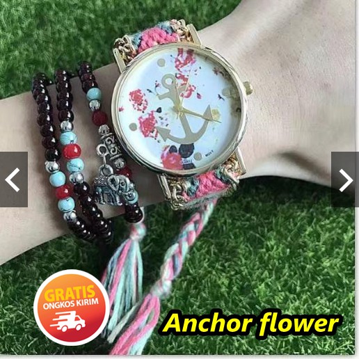 Jam Tangan Remaja & Wanita Tali Rajut Edge-Anchor Flower