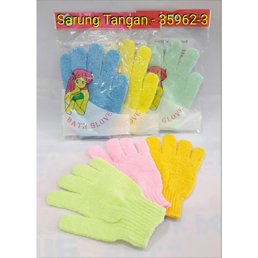 Sarung Tangan Mandi Corak Scrubber Exfoliating Tubuh Pijat TERMURAH