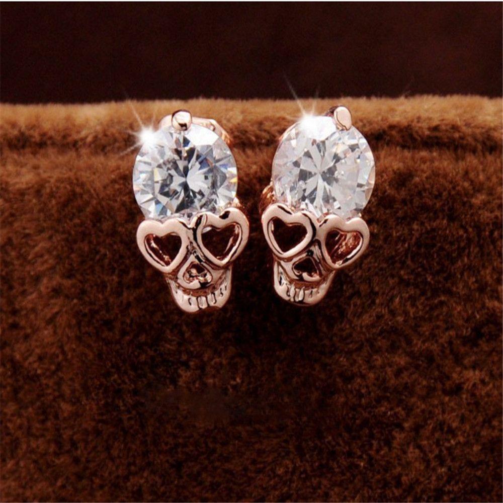 Solighter Stud Earring Hadiah Perhiasan Festival Tren Gaya Punk Bahan Alloy Halloween