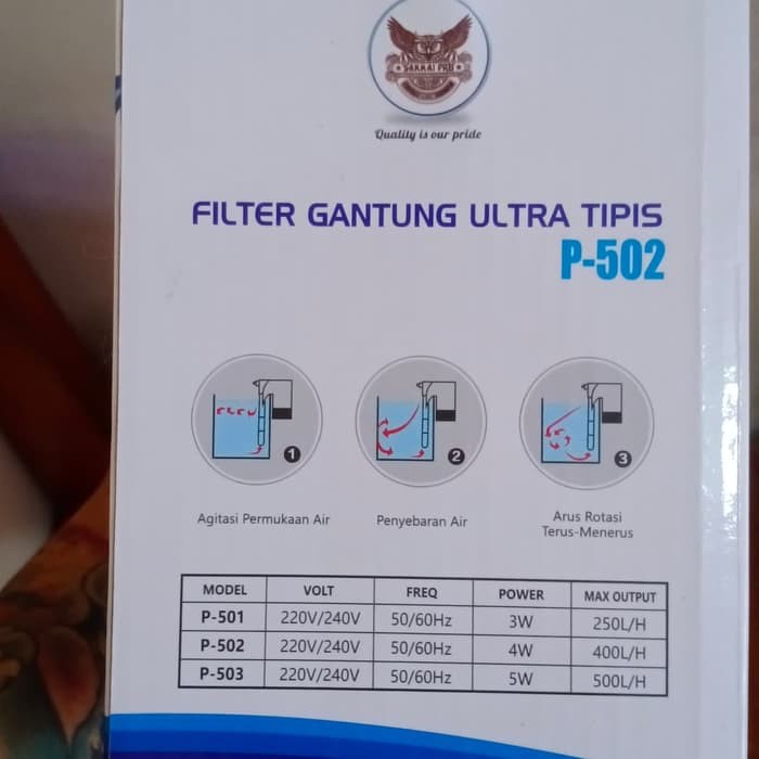 Hanging Filter 502 + Skimmer / Fiter Gantung 502