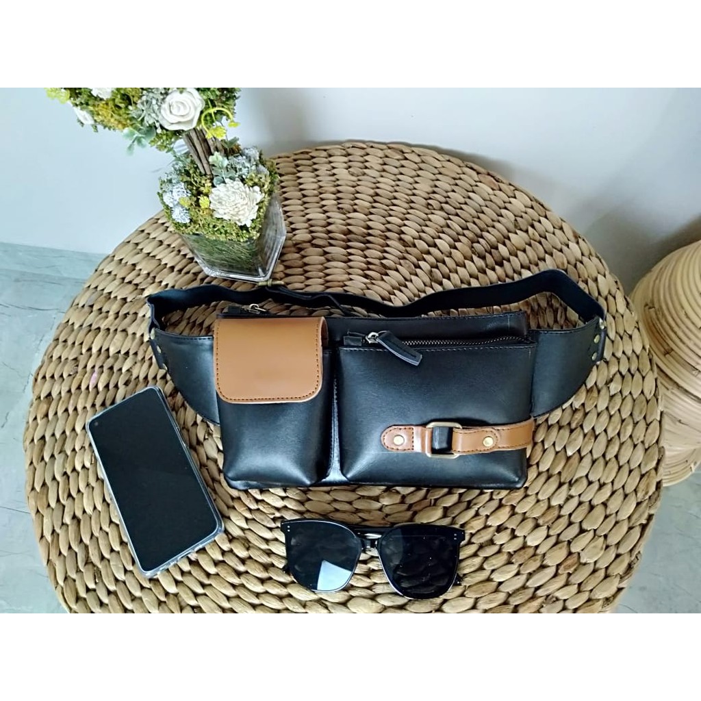 Tas selempang pria kulit asli / sling bag kulit asli garut kota intan